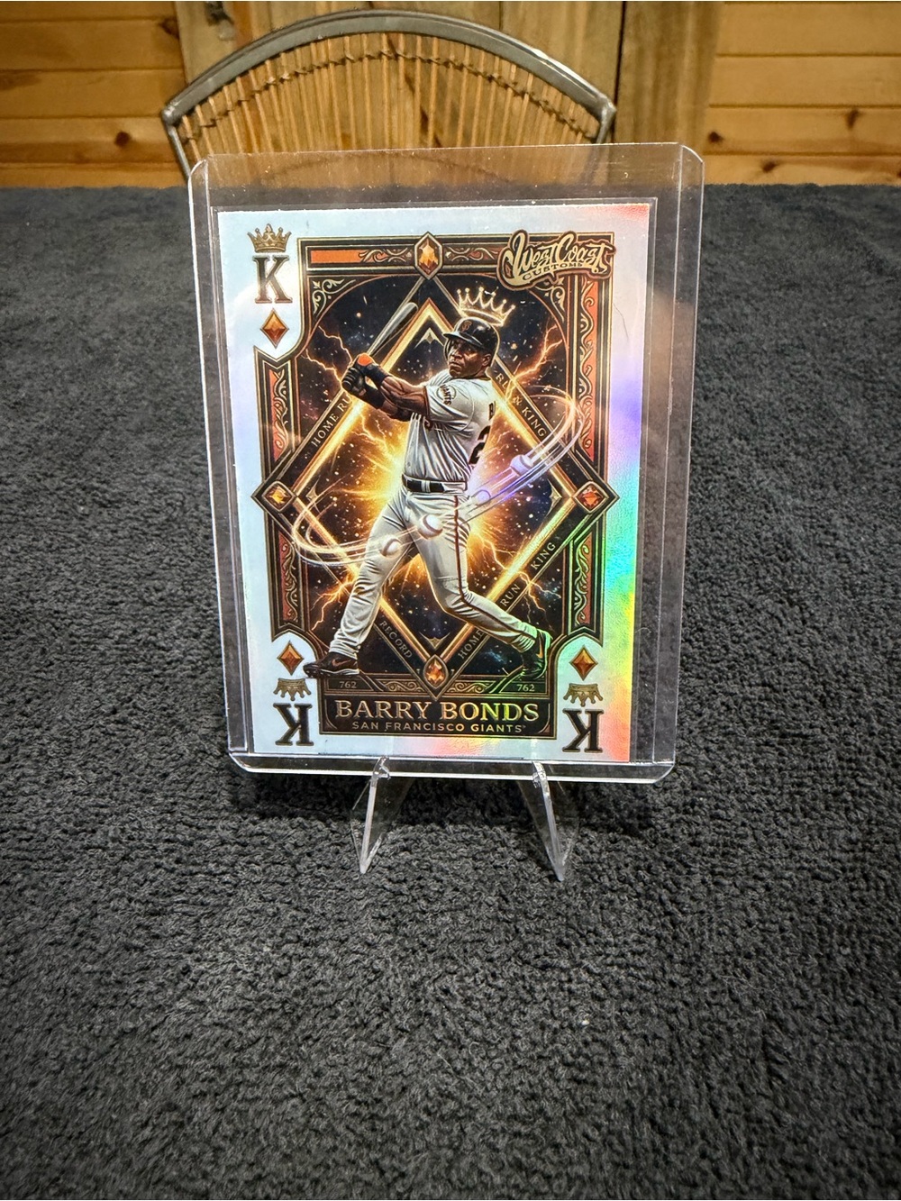 Barry Bonds Holographic Baseball Card - Black & Gold Accents